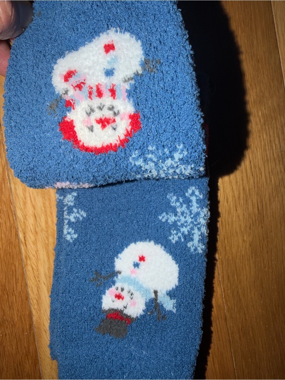 Merrymakers Blue Holiday Snowman Cozy Velour Socks - NWT - Picture 4 of 4